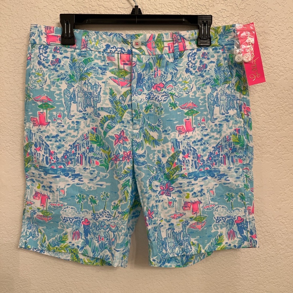 Lilly Pulitzer Blue and Pink Men Shorts